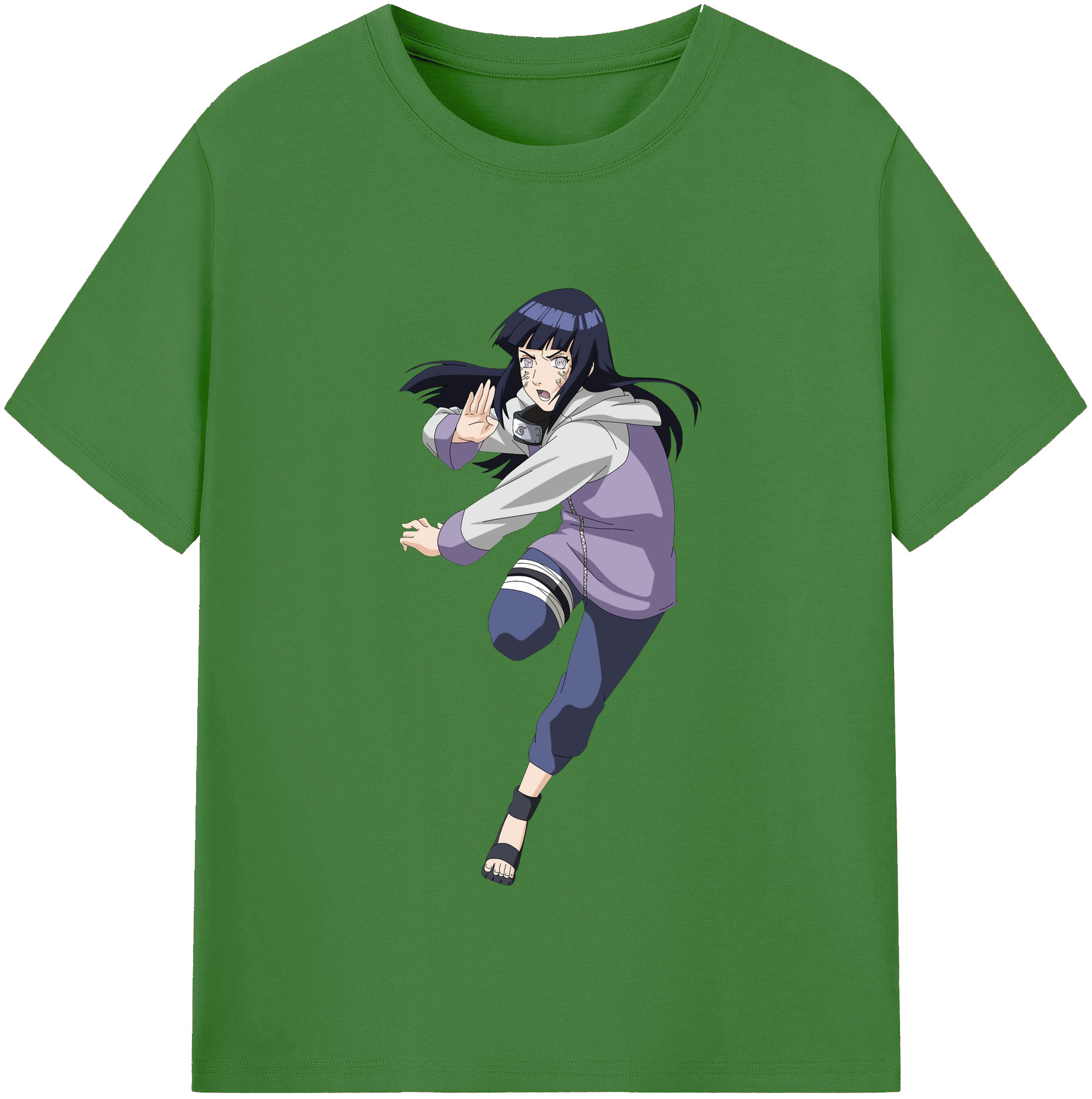 （画像用） NARUTO -ナルト- 日向ヒナタ Hyūga Hinata レディースカジュアルプリントTシャツ（綿100％）